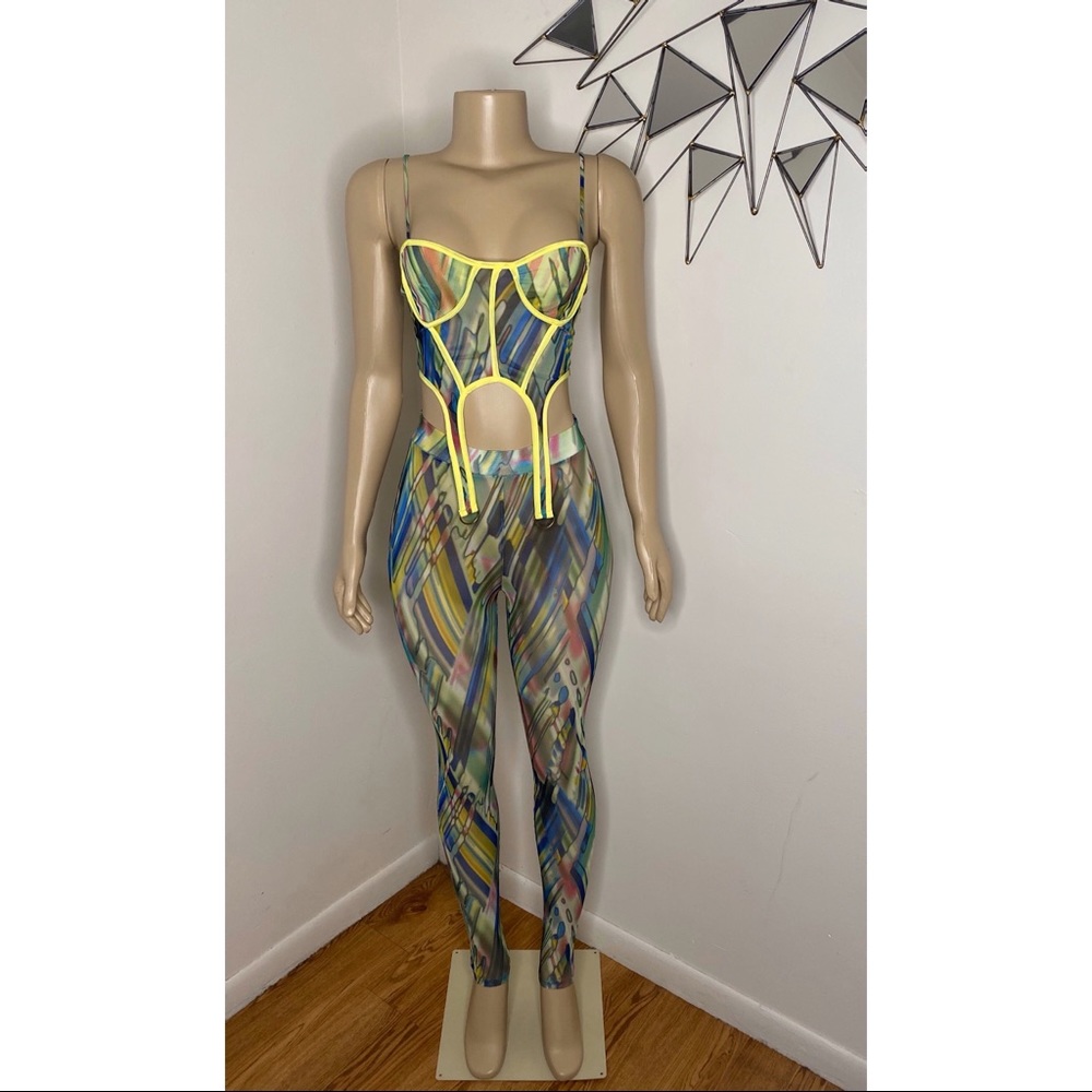 🔥 Women’s 2pc Mesh Corset Top/Bottoms